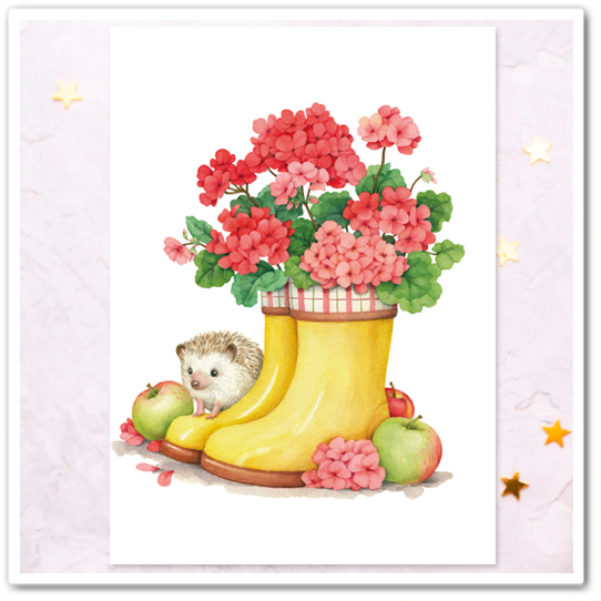 Сапожки с геранью