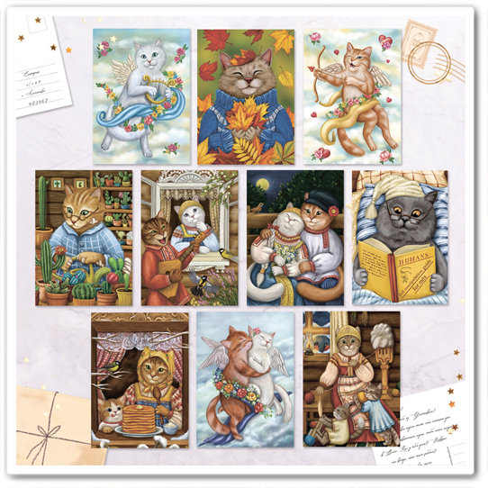Набор открыток "Коты"