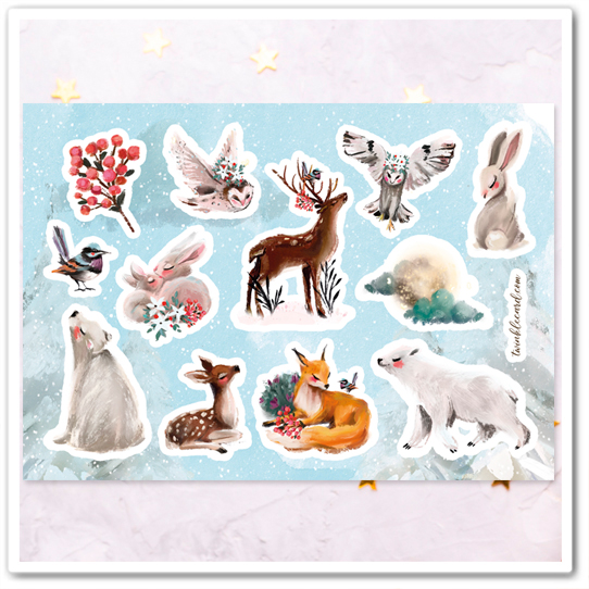 Наклейки "Животные. Зима"