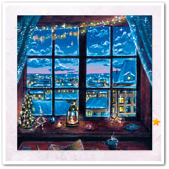 Окно. Предпраздничный вечер