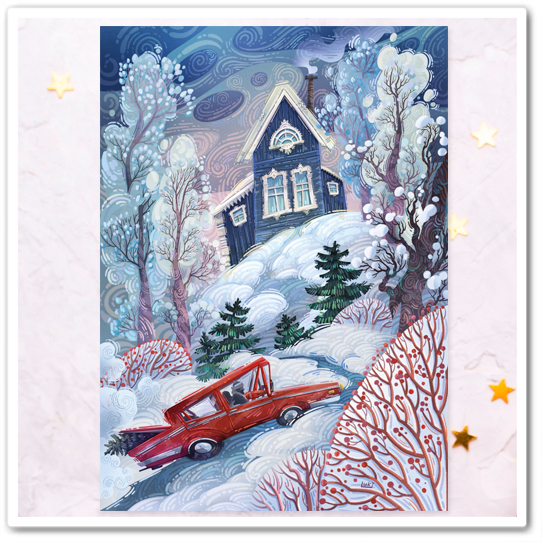 Деревенька зимой