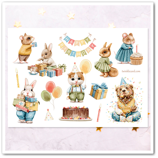 Наклейки "День рождения"