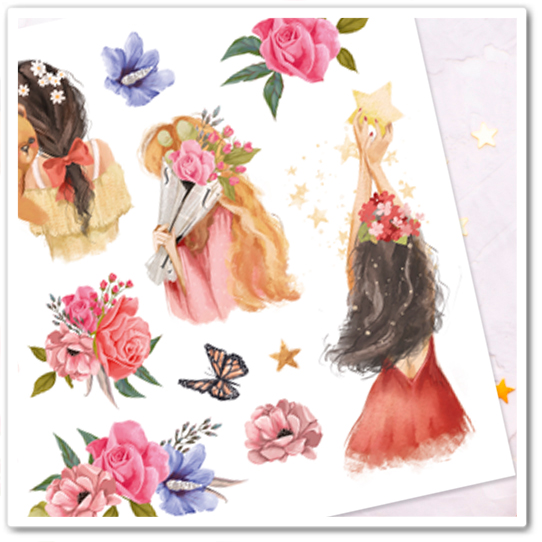 Наклейки "Девушки и цветы"
