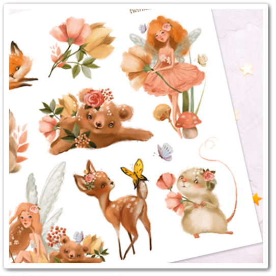 Наклейки "Феи и их лесные друзья"