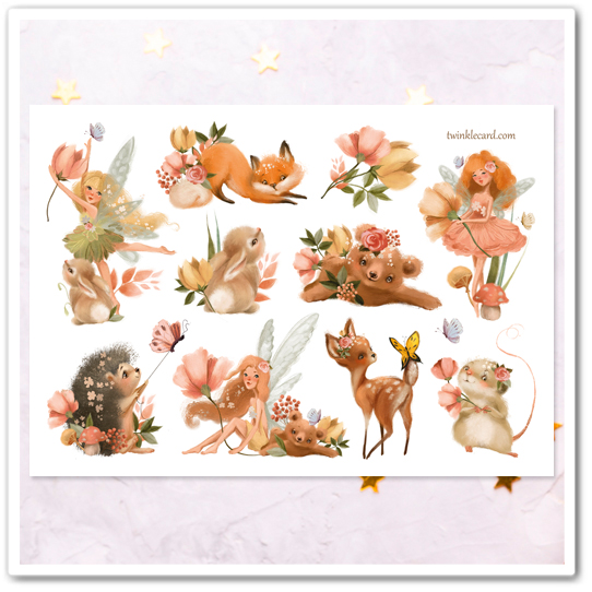Наклейки "Феи и их лесные друзья"