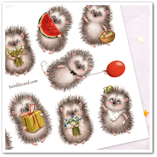 Наклейки "Ёжик"