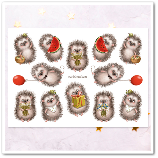 Наклейки "Ёжик"