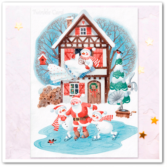 Снеговики. На катке