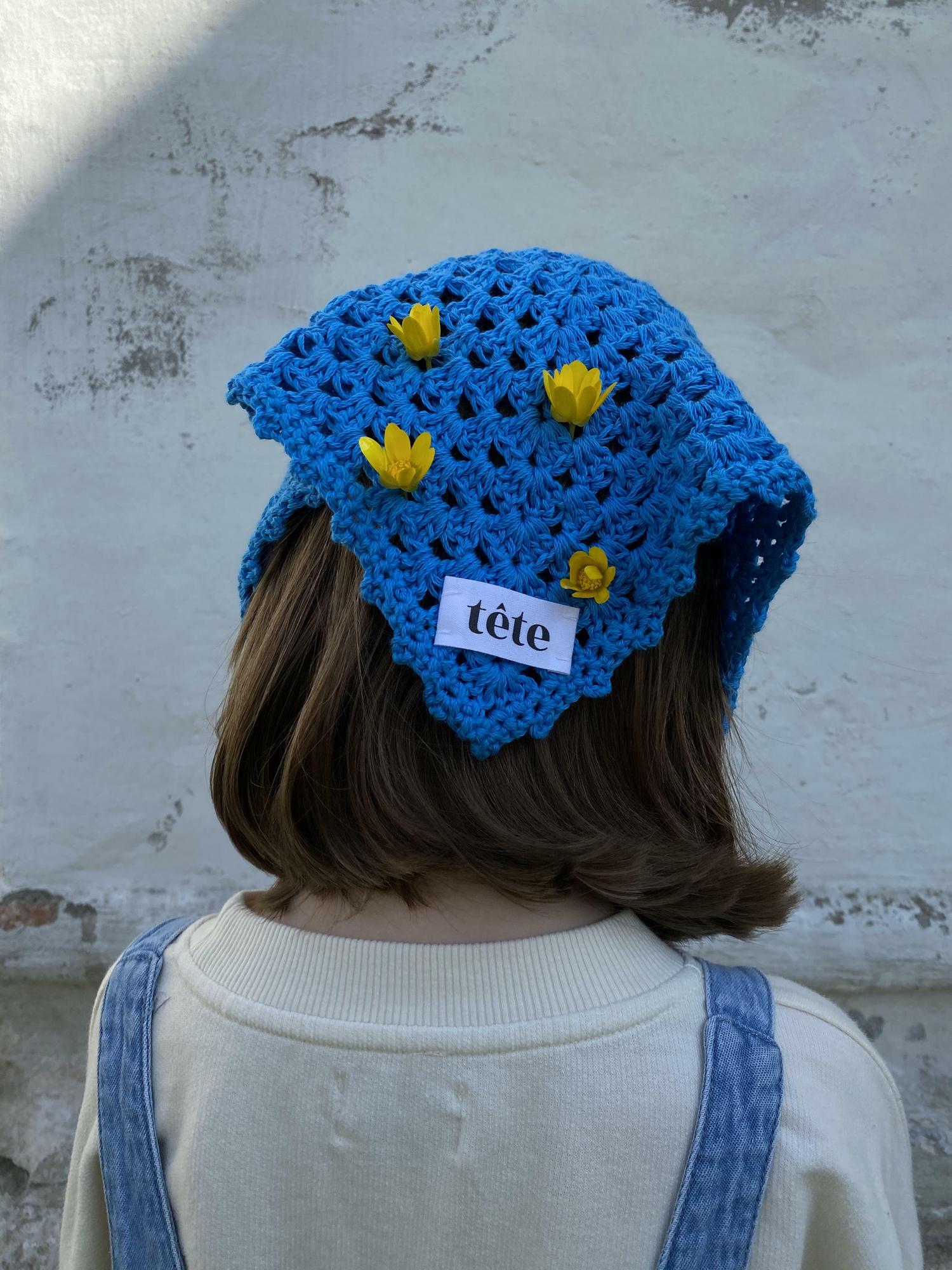 Косынка DashaPhi x tête ярко-голубая (хлопок)