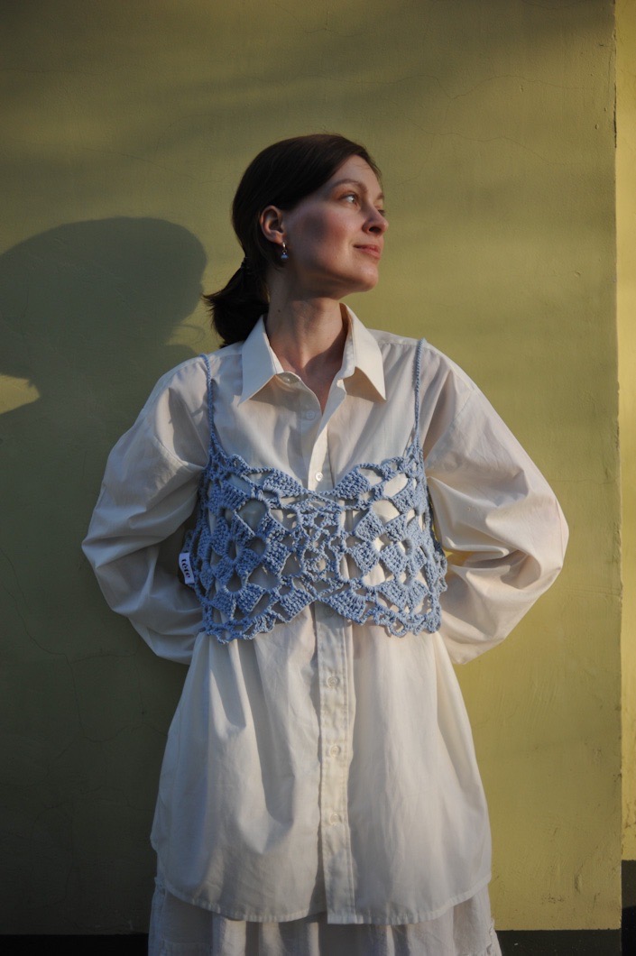 Топ-корсет голубой