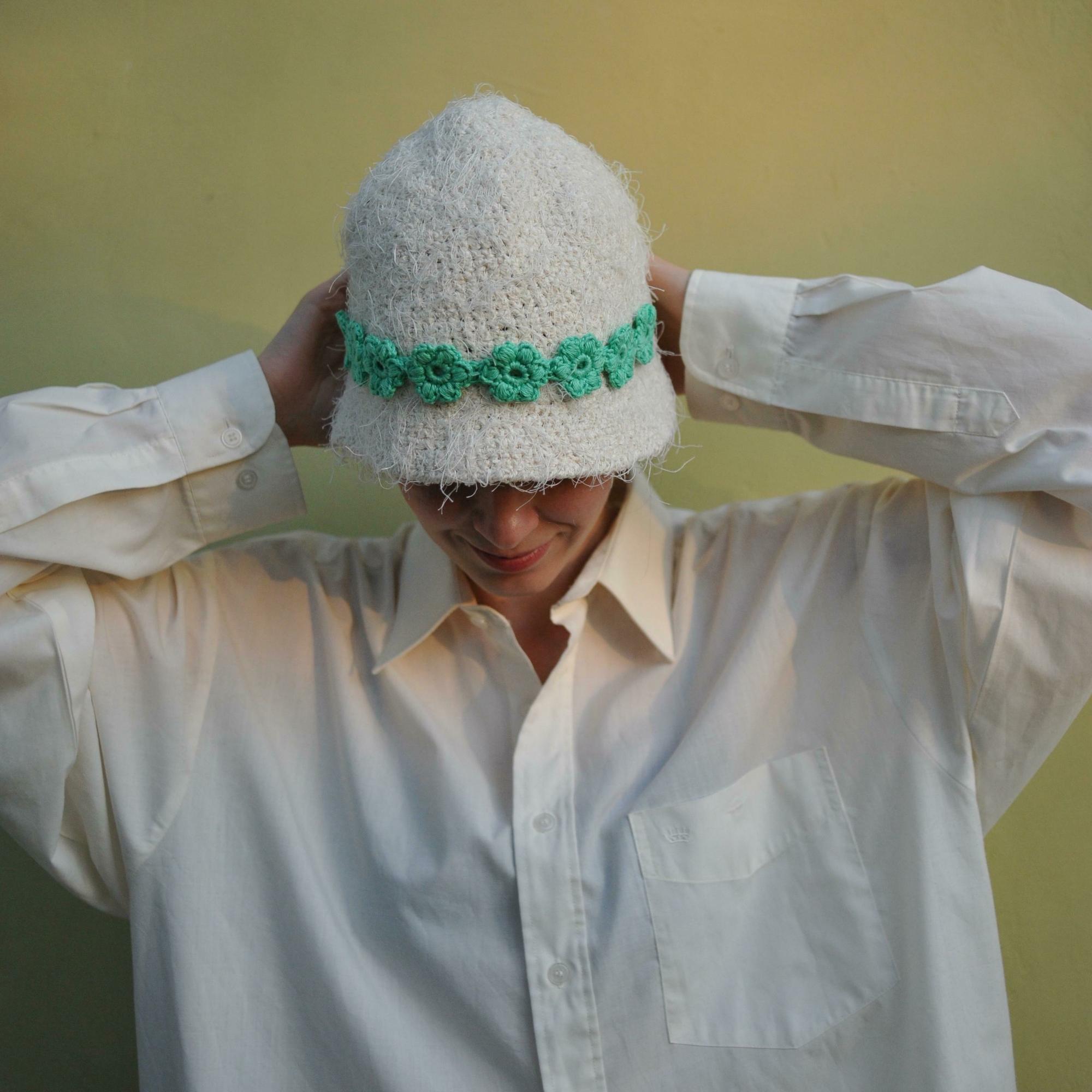 Панама фактурная молочная (шелк)