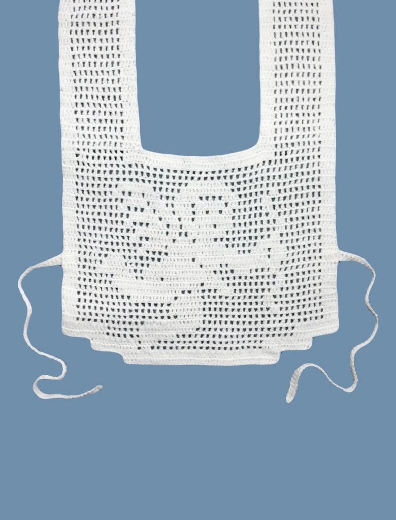 Манишка с ангелом из 100% шерсти белая