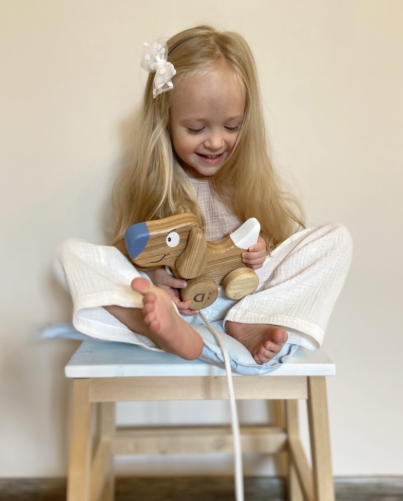 Деревянная каталка Собачка