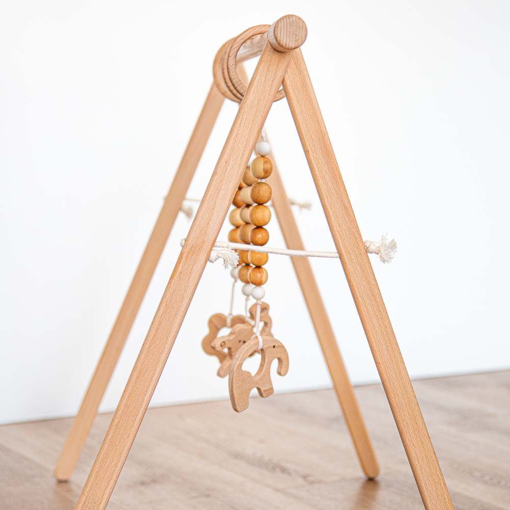 Тренажер Монтессори с деревянными подвесами