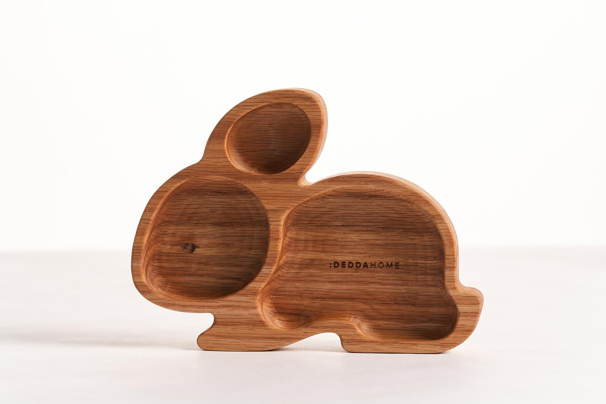 Деревянная тарелка Зайчик