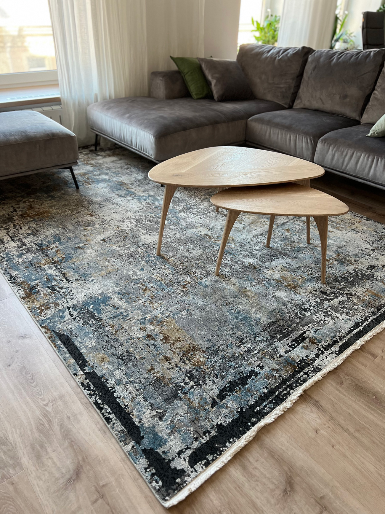 Комплект журнальных столиков из массива дуба GRU (натуральный дуб) - 2 шт.