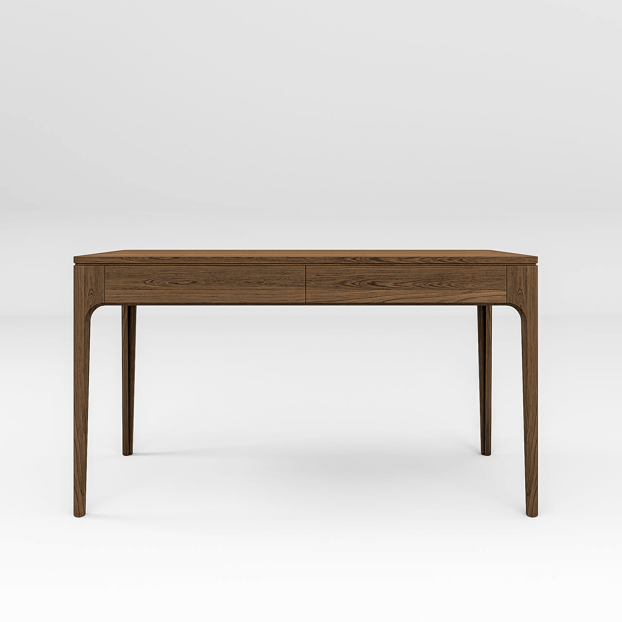 Письменный стол из массива дерева (дуб темный) HUGO c 2-я ящиками