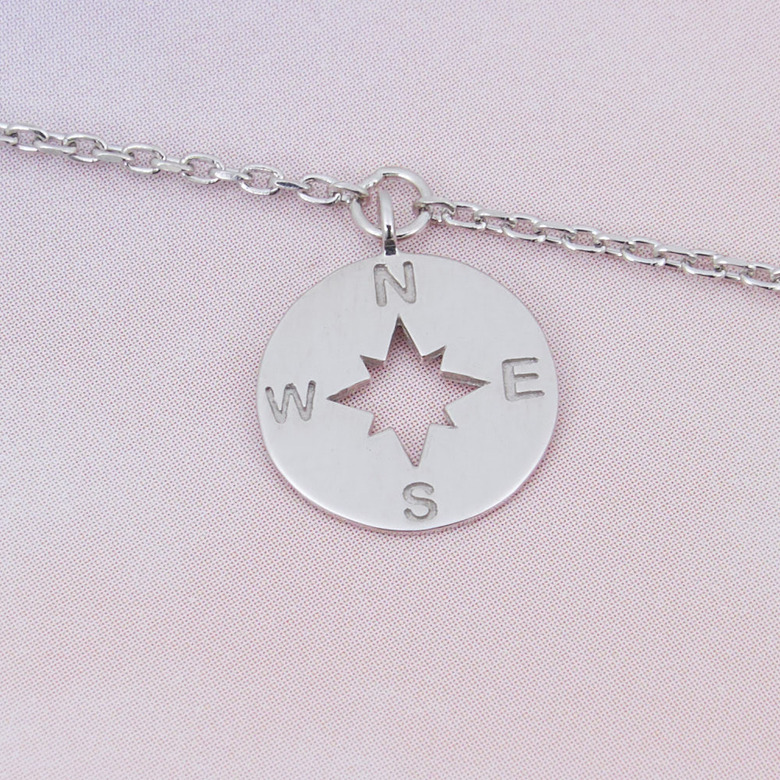Компас, браслет на цепочке (Серебро 925º)