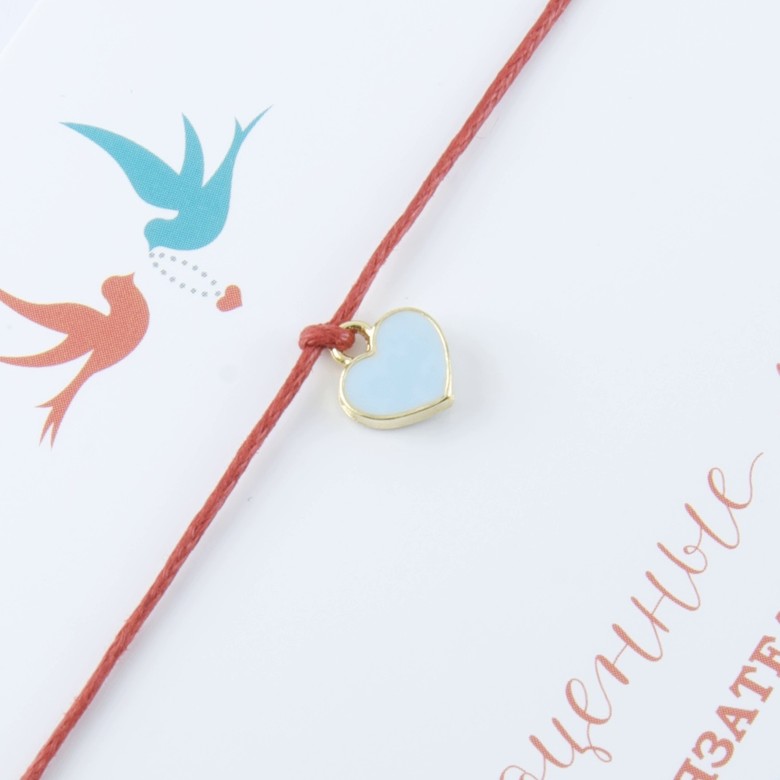 Сердце (покрытие золото, голубая эмаль)