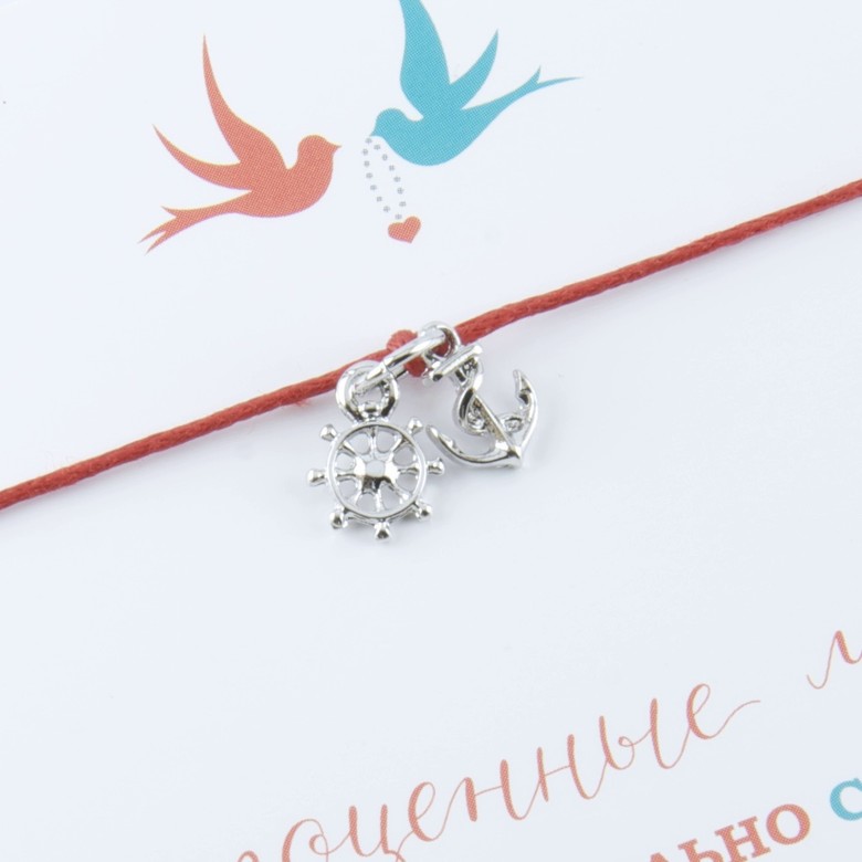 Штурвал и Якорь (покрытие белое золото)