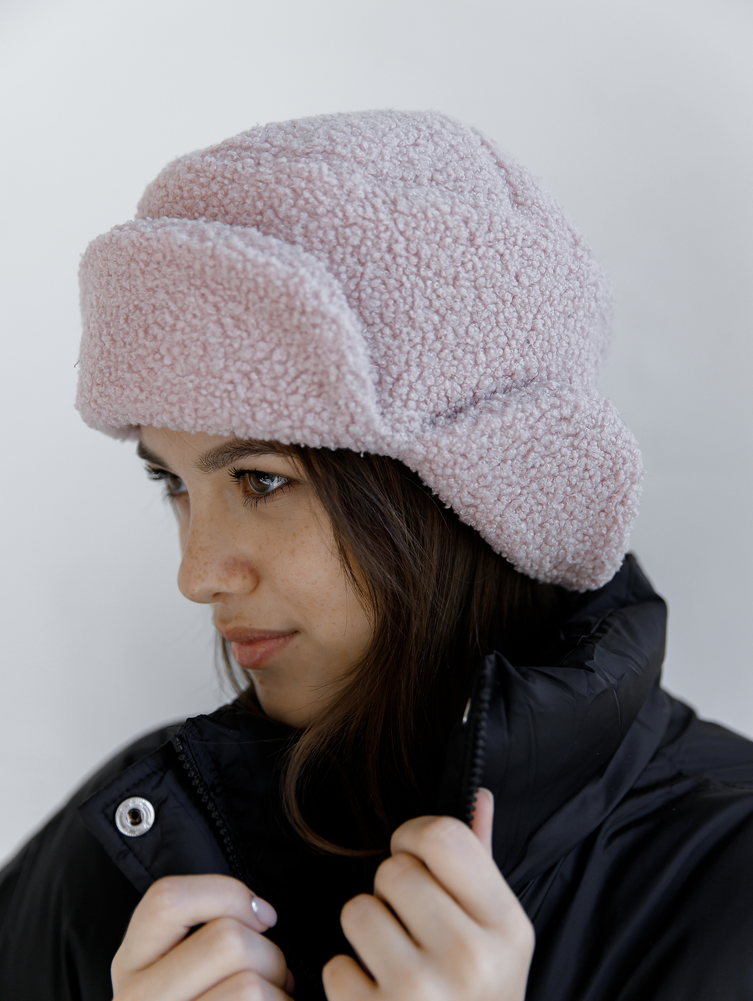 Ушанка из "барашка" с короткими ушками