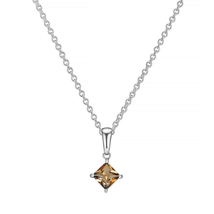 подвеска Smoky Topaz Square Cut | Smoky