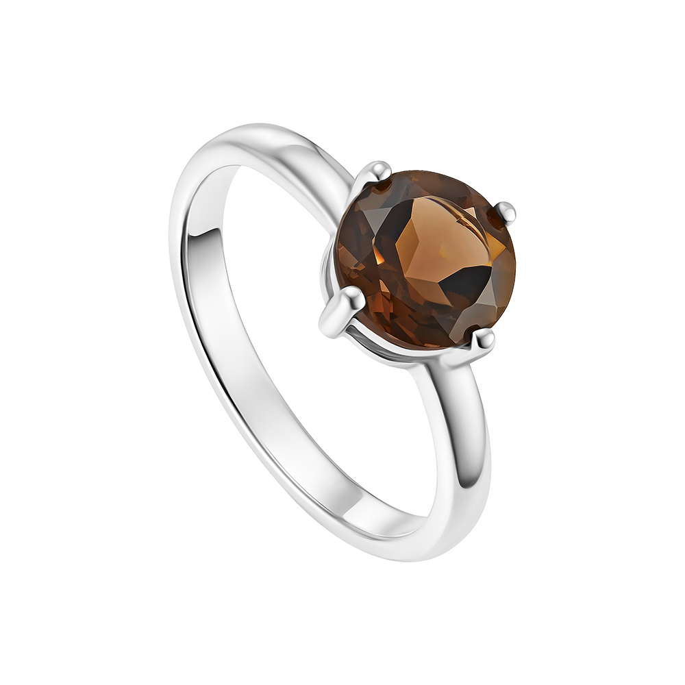кольцо Smoky Topaz Round Cut | Smoky