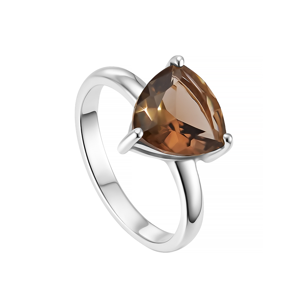 кольцо Smoky Topaz Trillion Cut Big | Smoky