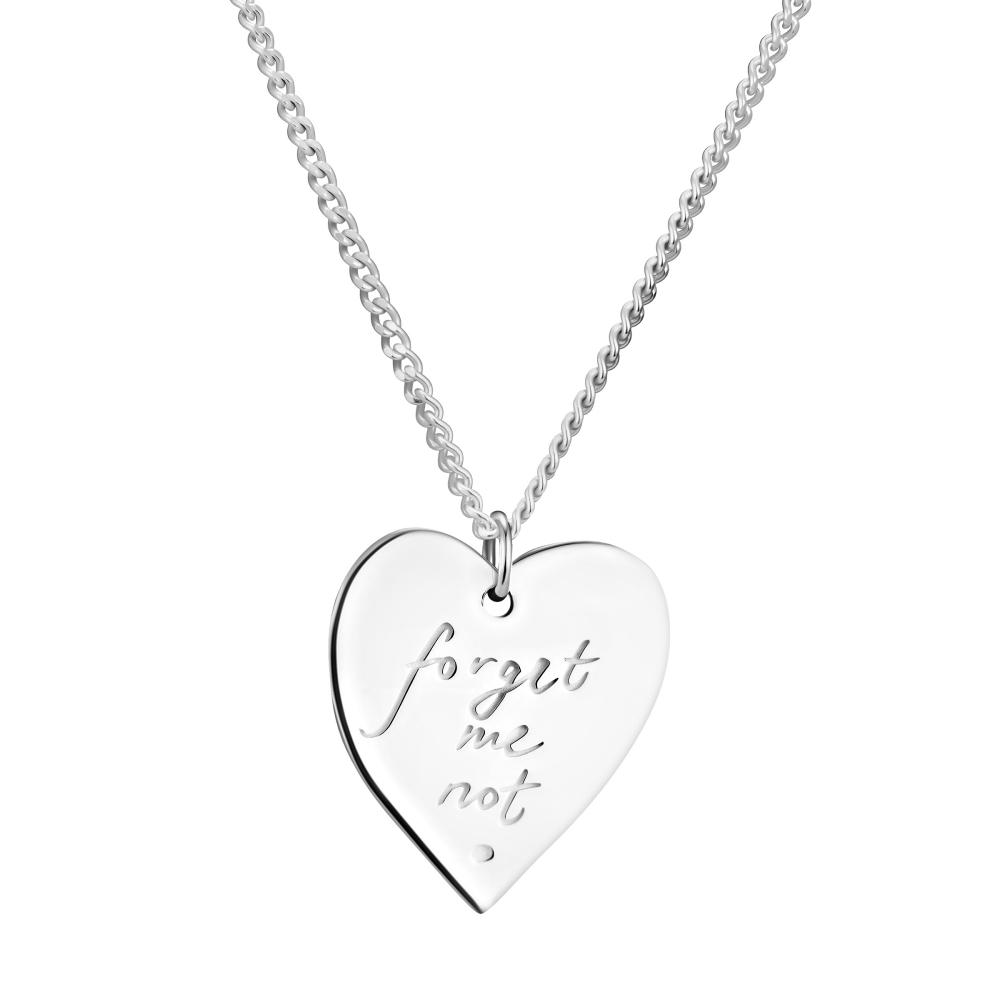 подвеска сердце с надписью Forget Me Not
