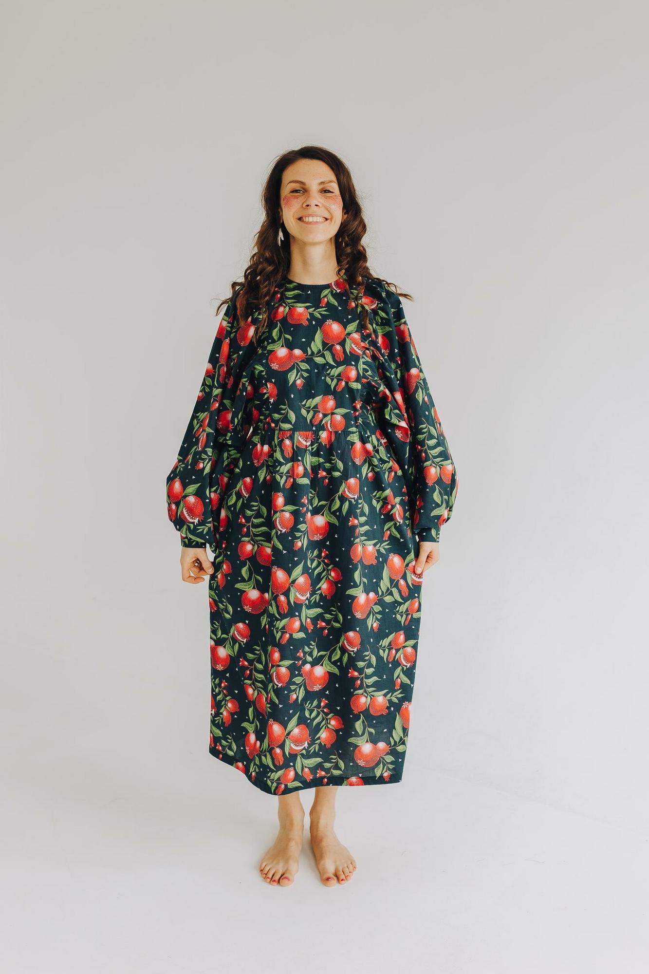 Платье Пава - Принт Гранаты