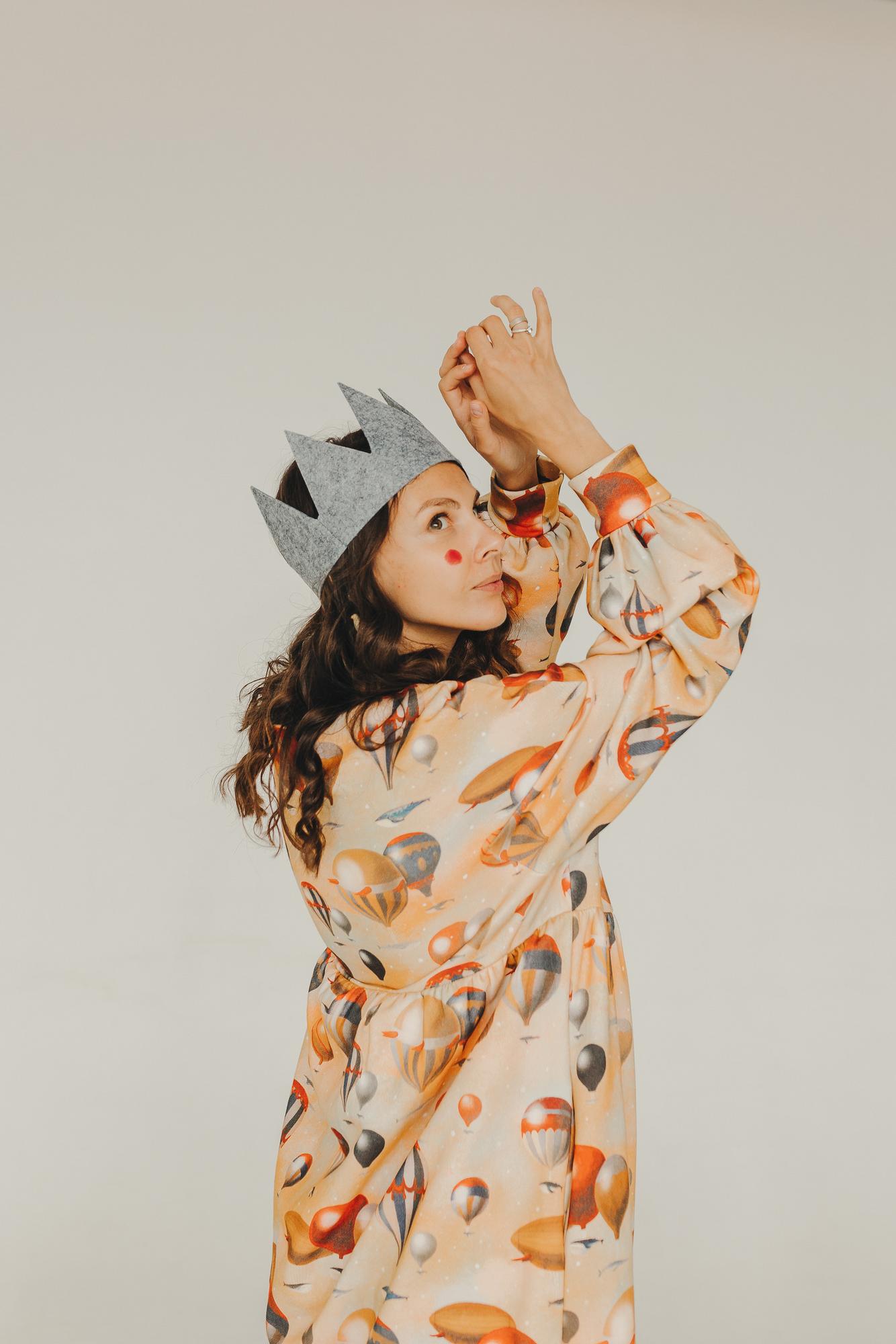 Платье Ласточка - Принт Киты Не Летают