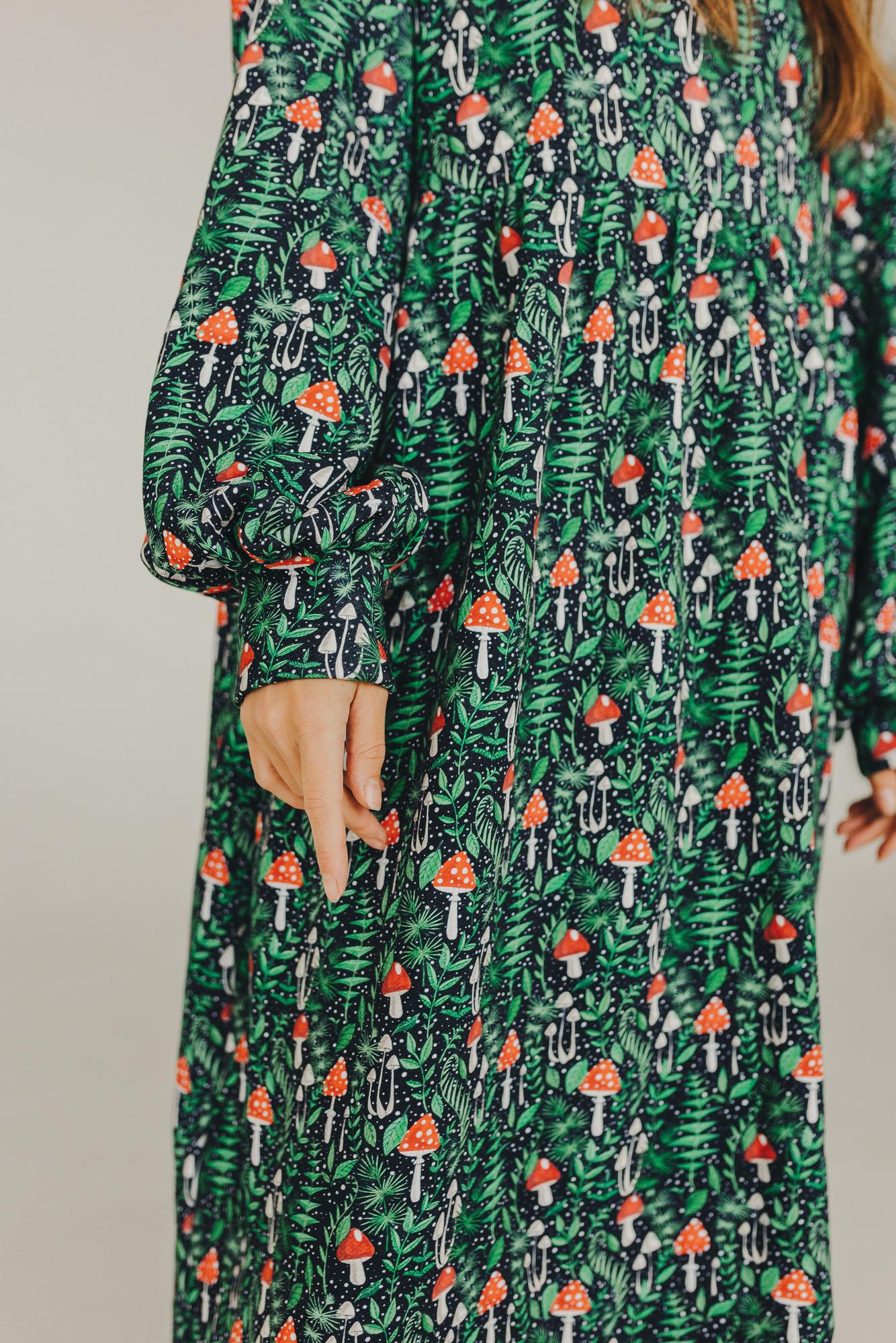 Платье Ласточка - Принт Грибы