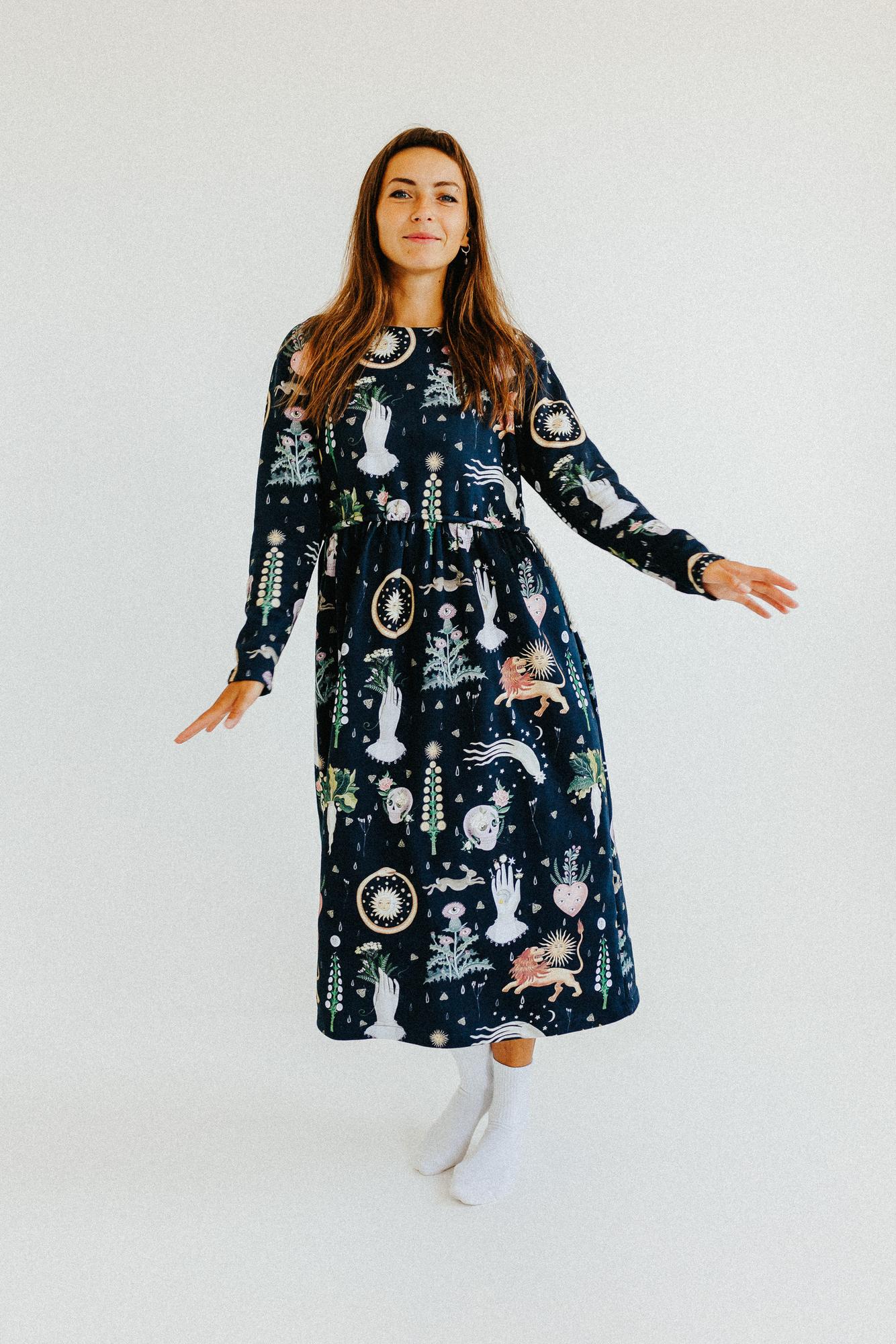 Платье Голубка - Принт Алхимия