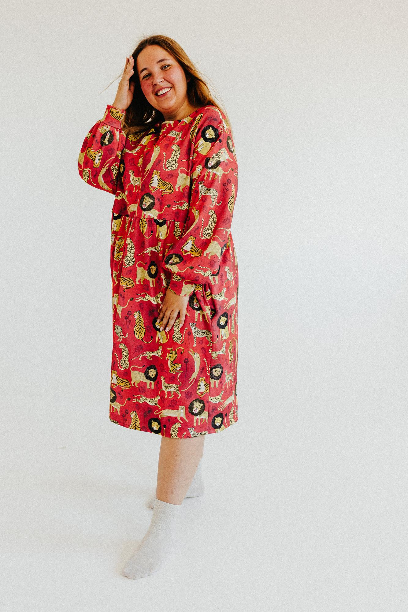 Платье Ласточка - Принт Кошачьи