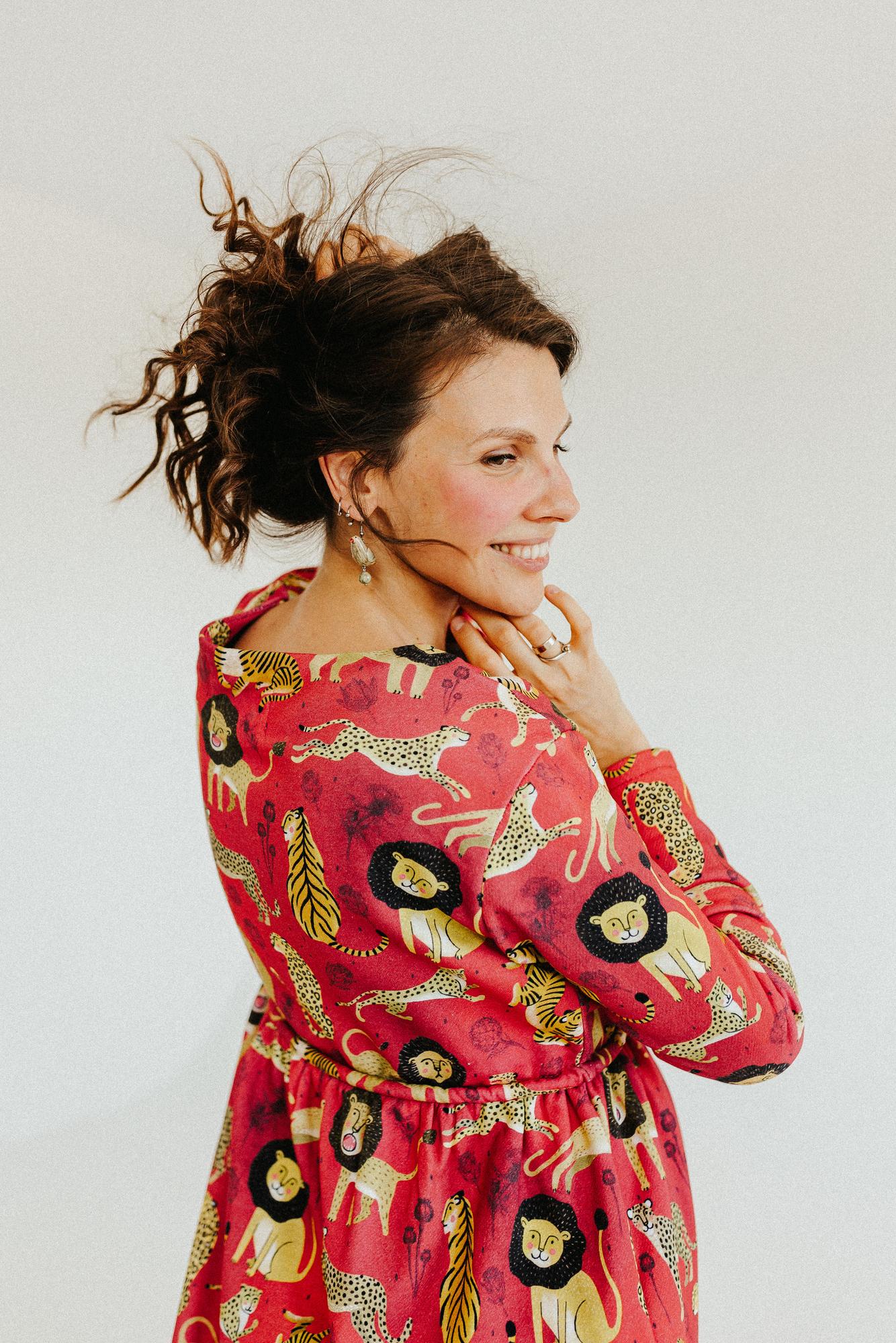 Платье Голубка - Принт Кошачьи