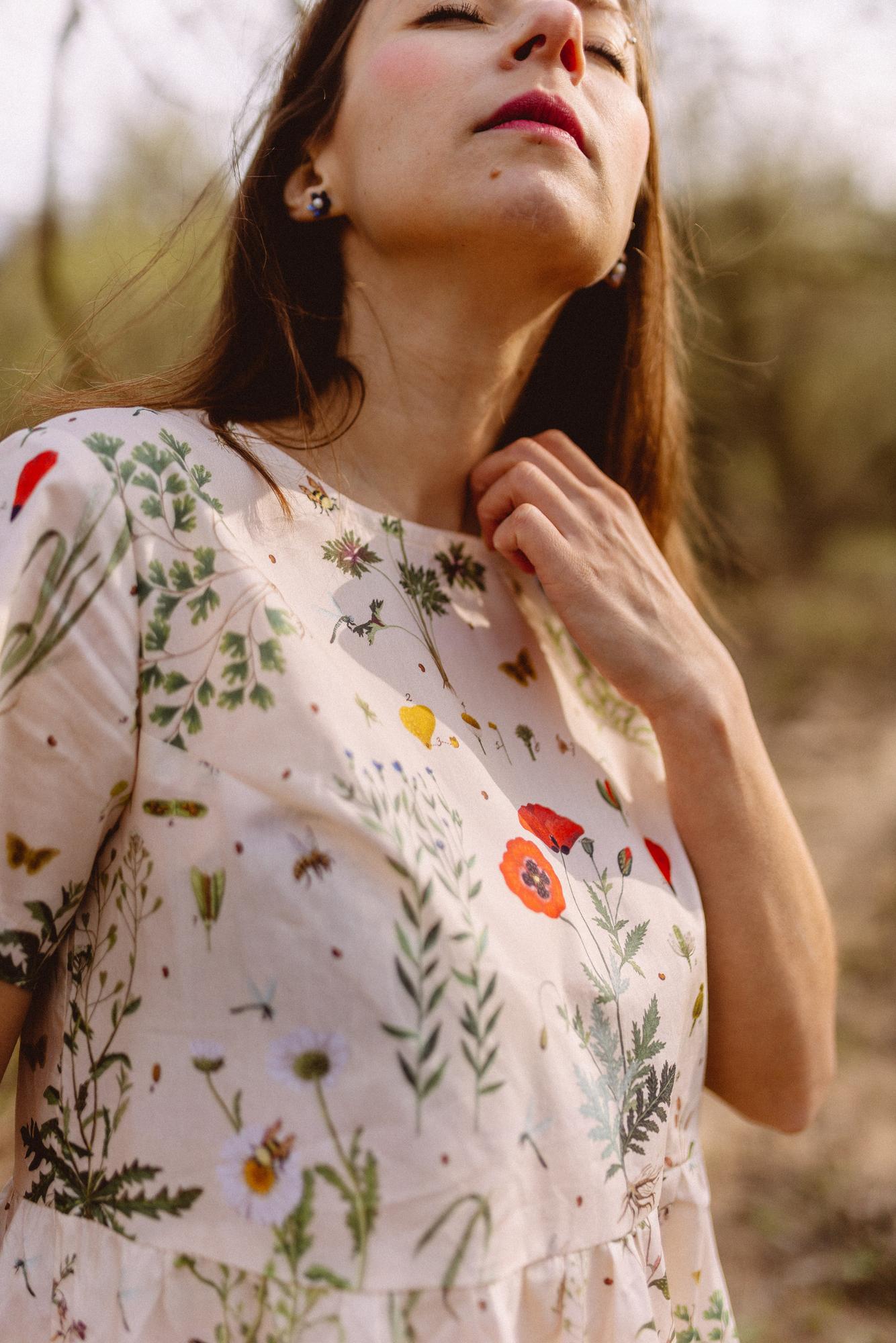 Платье Чайка - Принт Ботаника