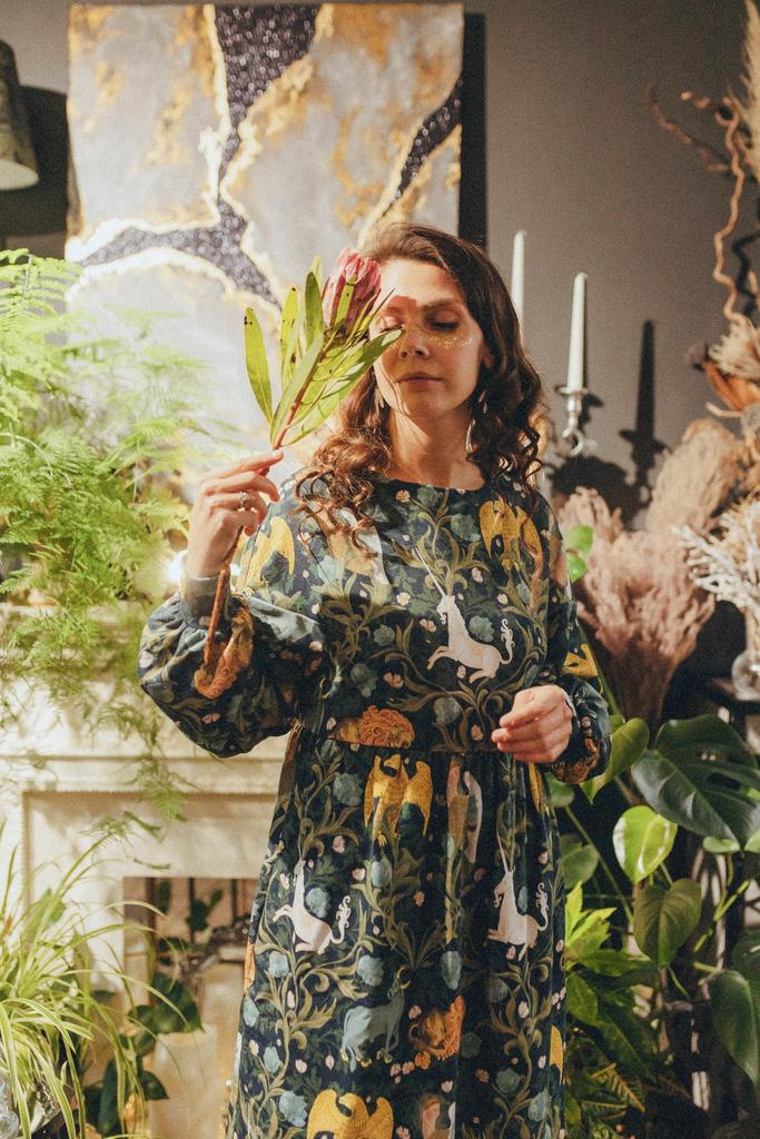 Платье Ласточка - Принт Дивный Сад