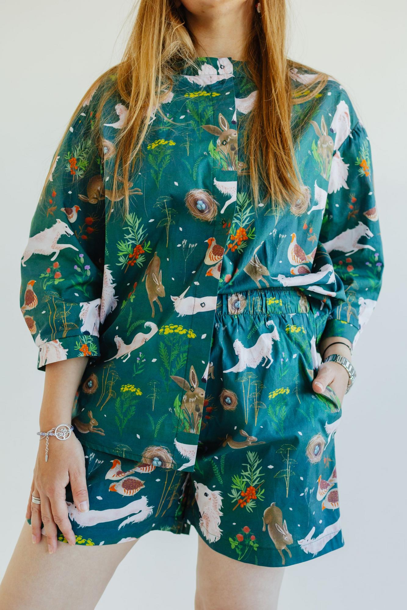 Костюм C Шортами - Принт Прогулка