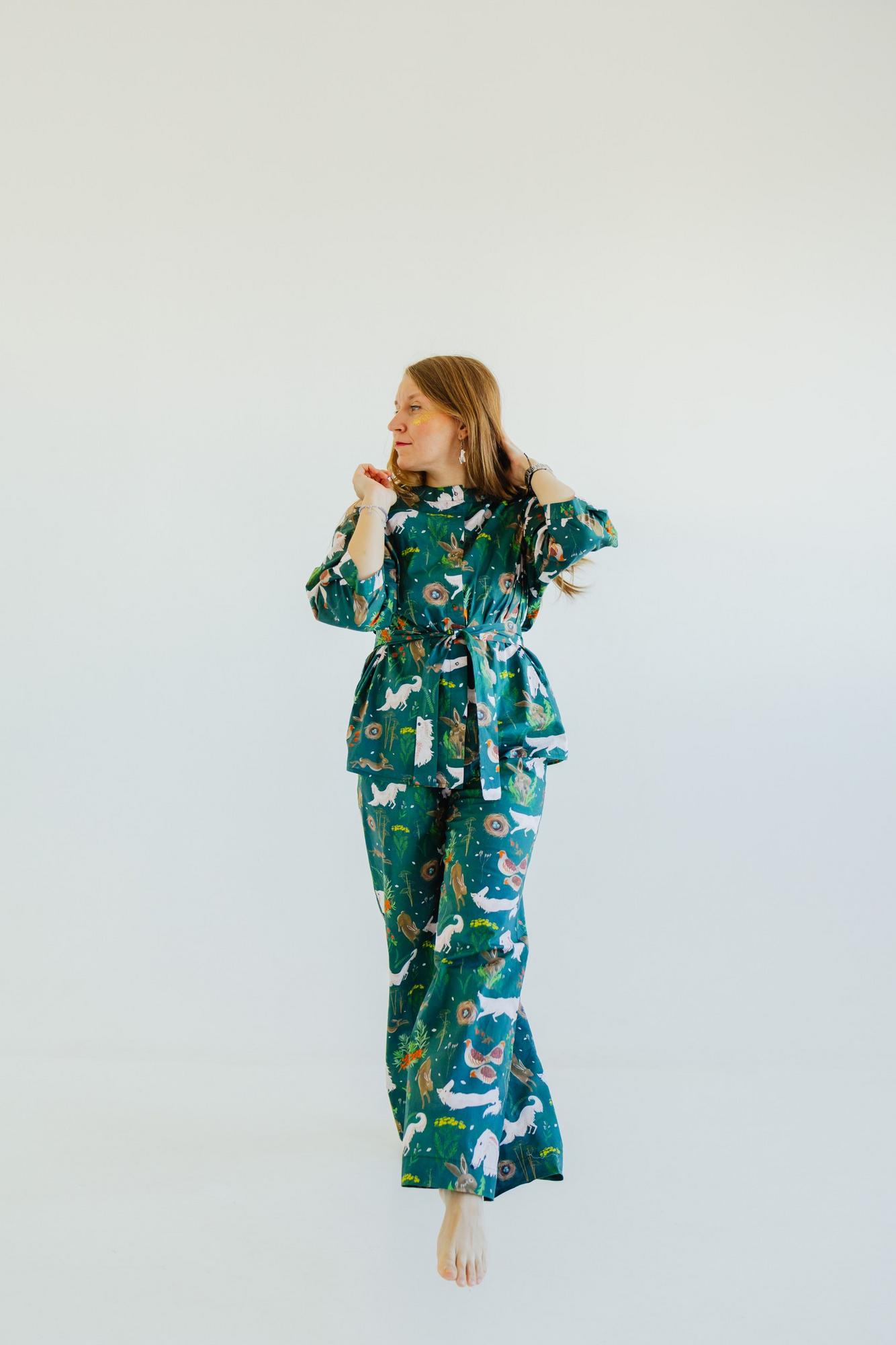 Костюм С Брюками - Принт Прогулка