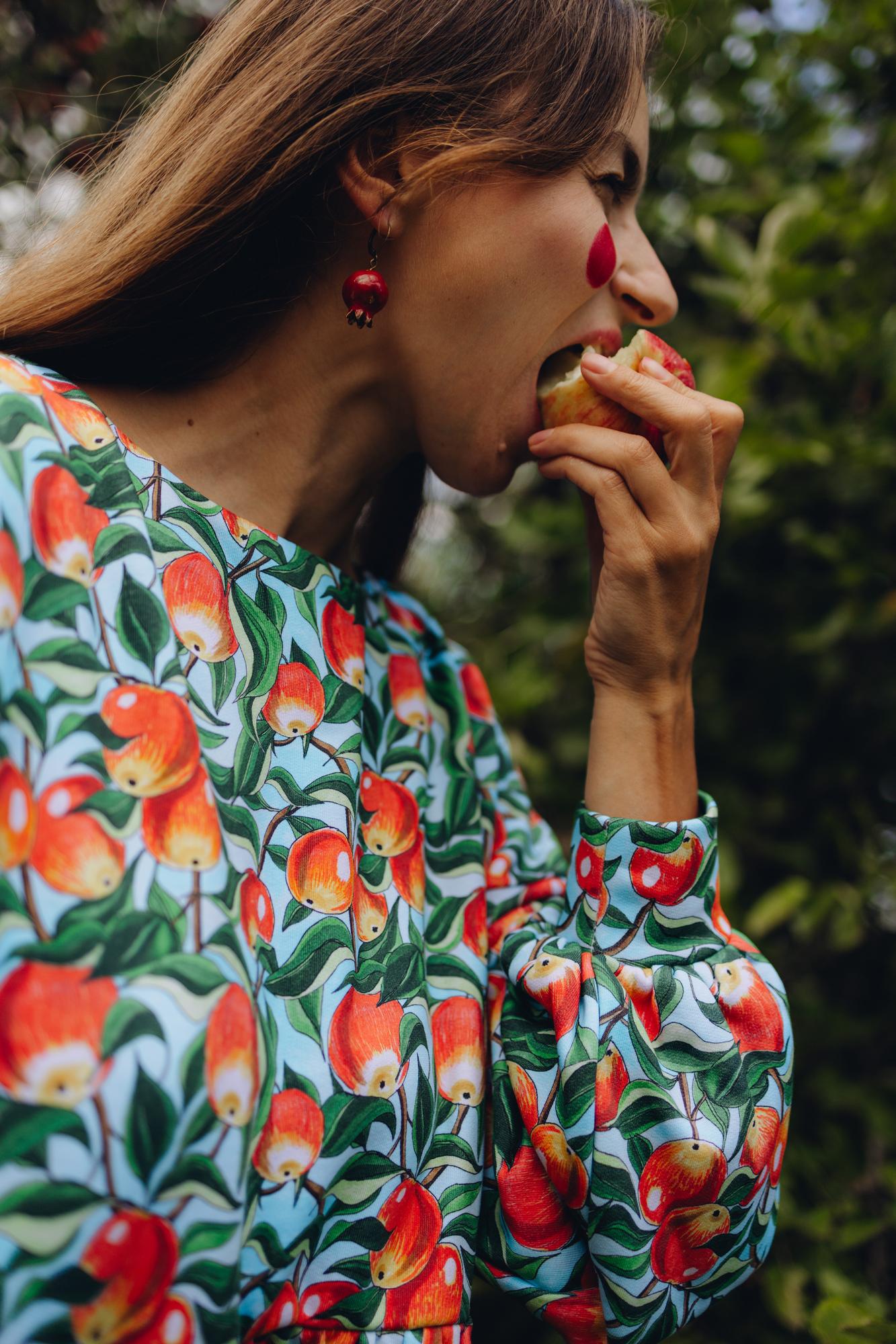 Платье Ласточка - Принт Яблочки