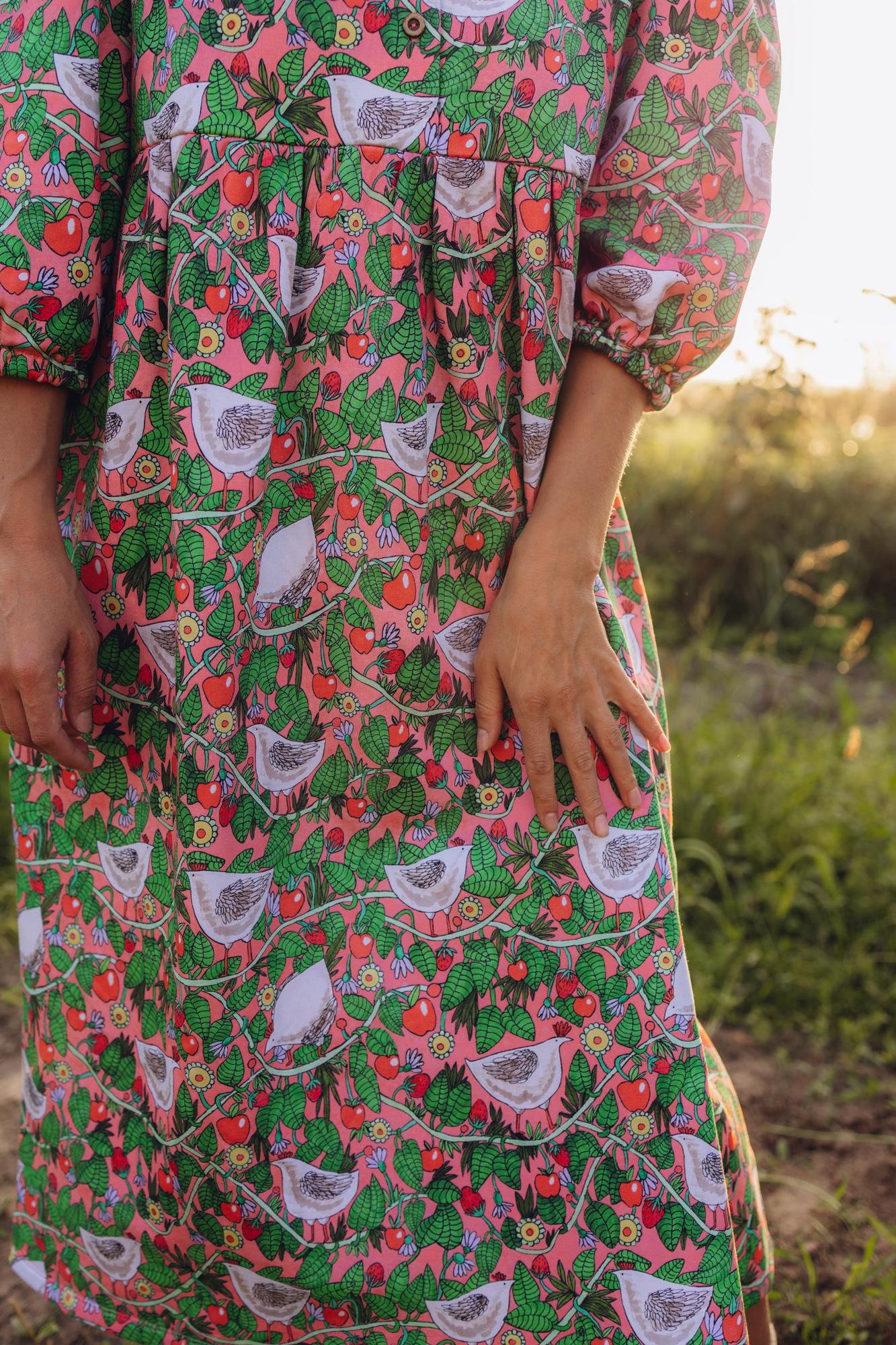 Платье Курочка - Принт Курочки