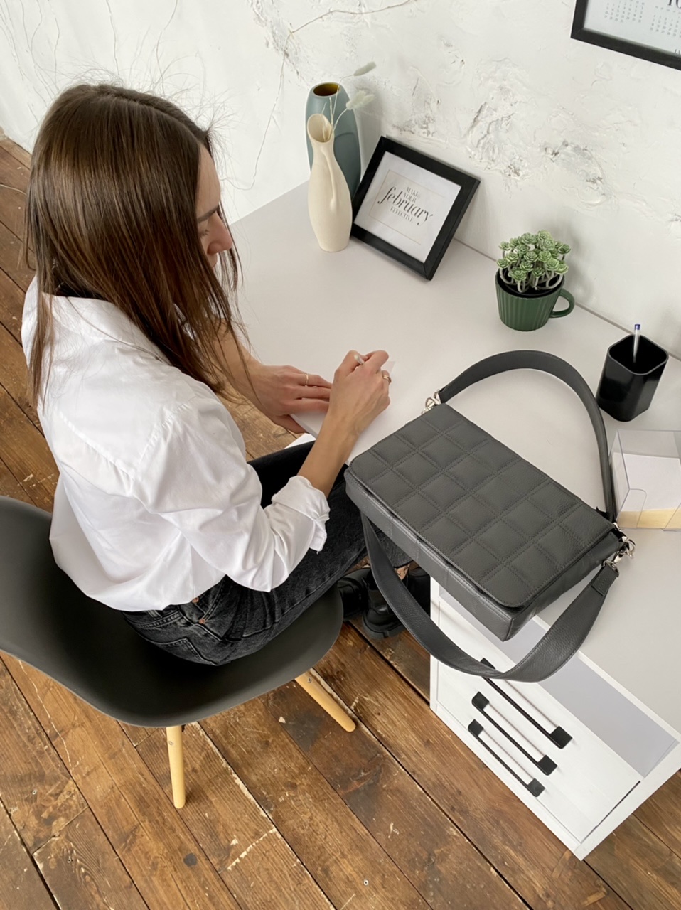 СУМКА REBECCABAG (ТЕМНО-СЕРАЯ)