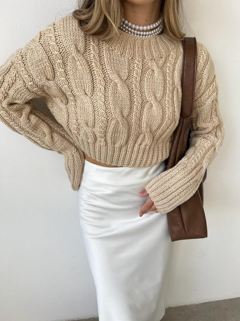Свитер "Косы" бежевый