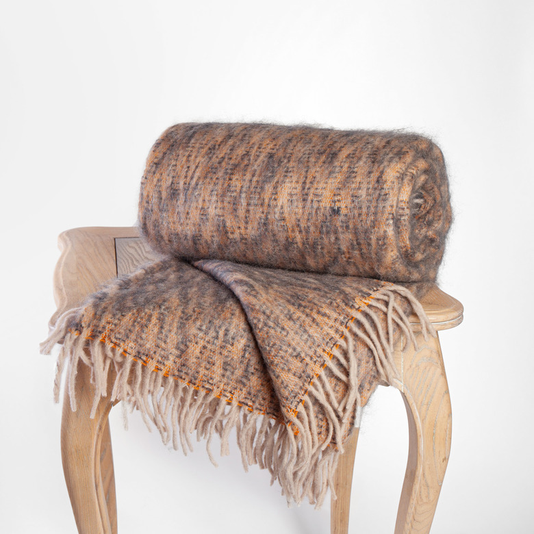 Плед из шерсти и мохера