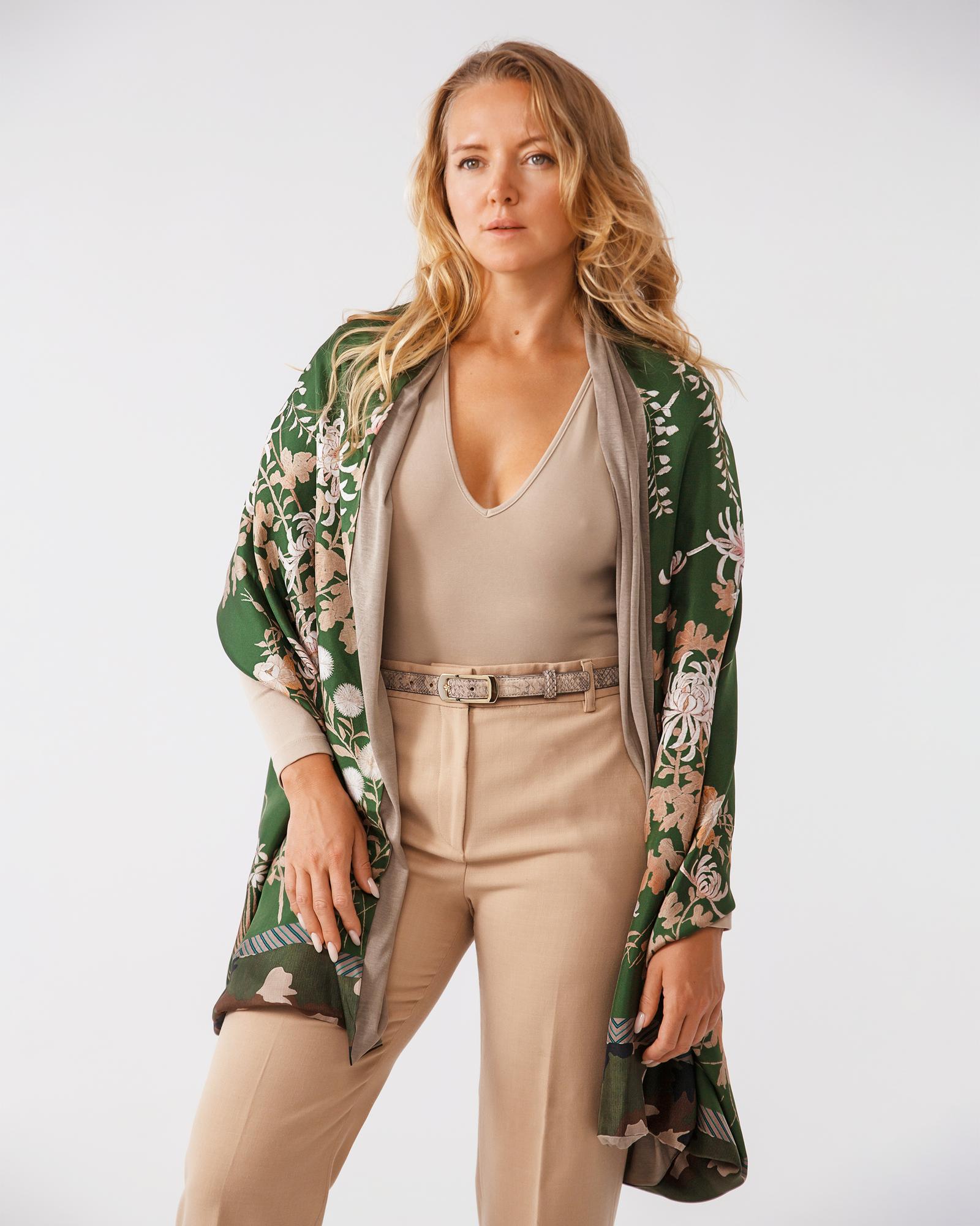 Палантин шелк и кашемир