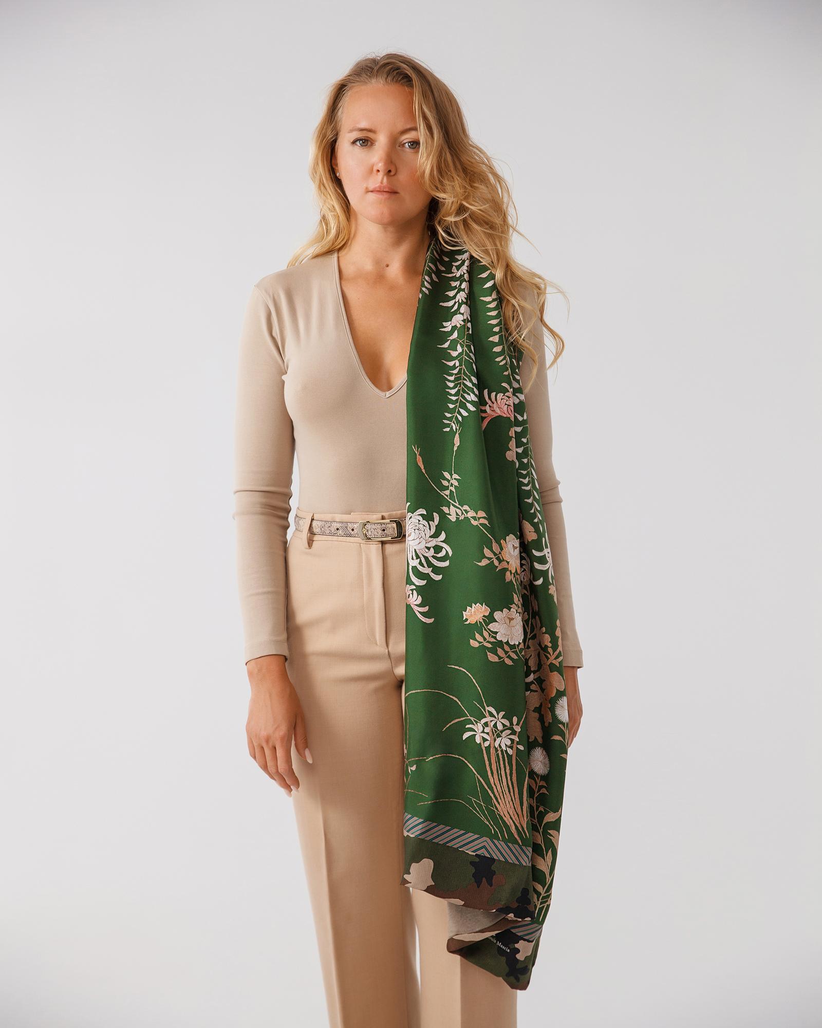 Палантин шелк и кашемир