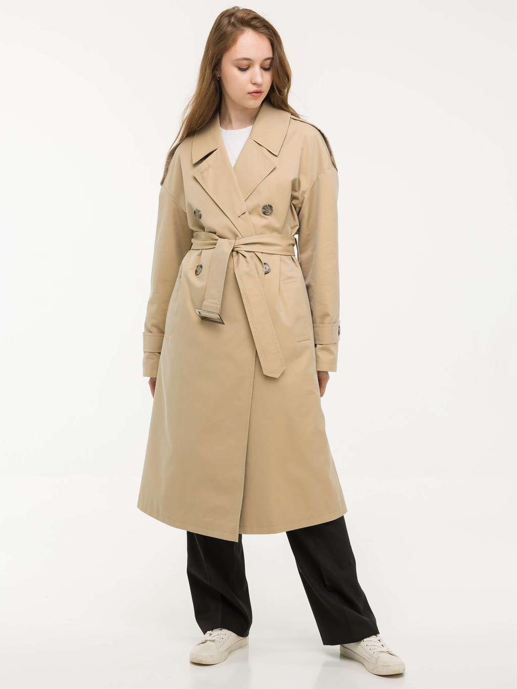 Тренчкот оверсайз бежевый
