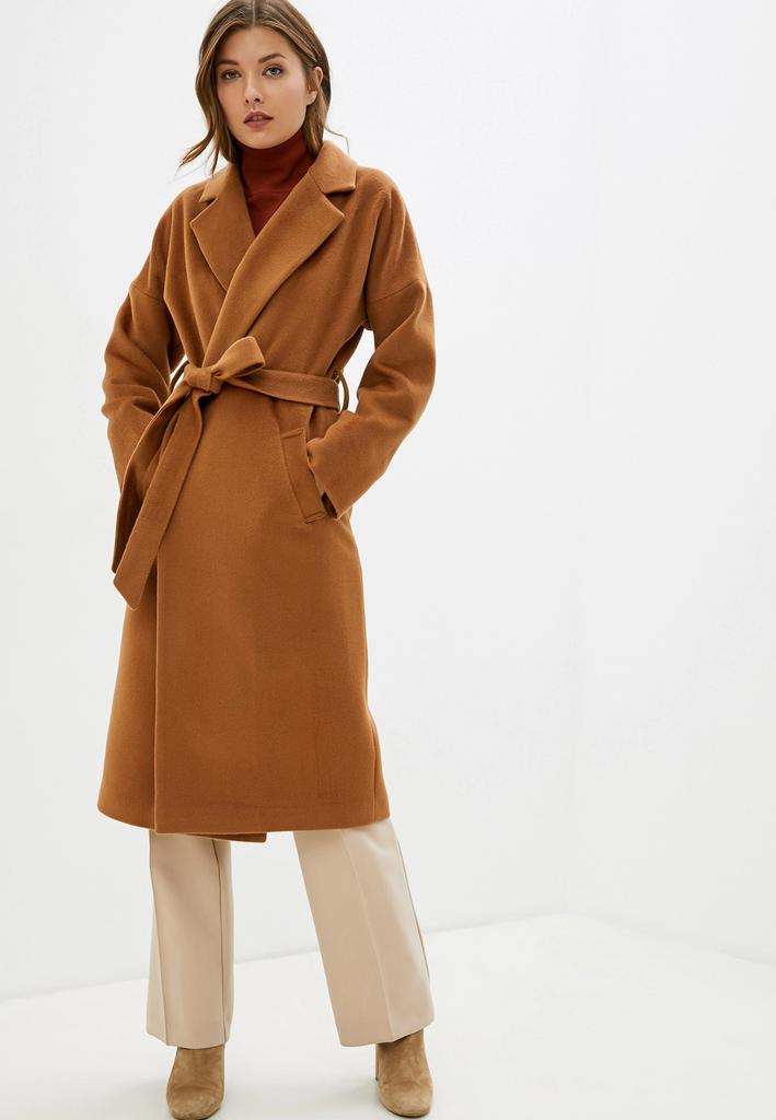 Пальто-халат camel, 50% шерсти