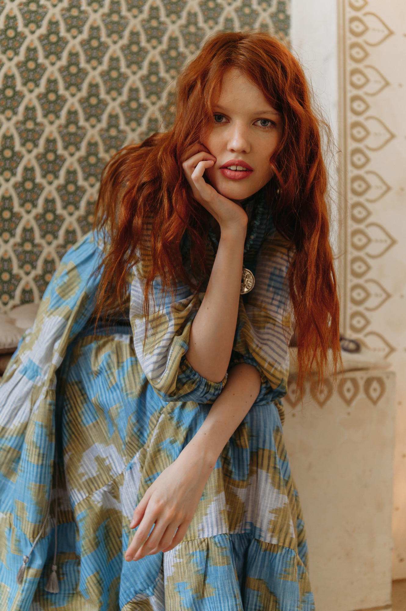 Пышное платье CALI голубое