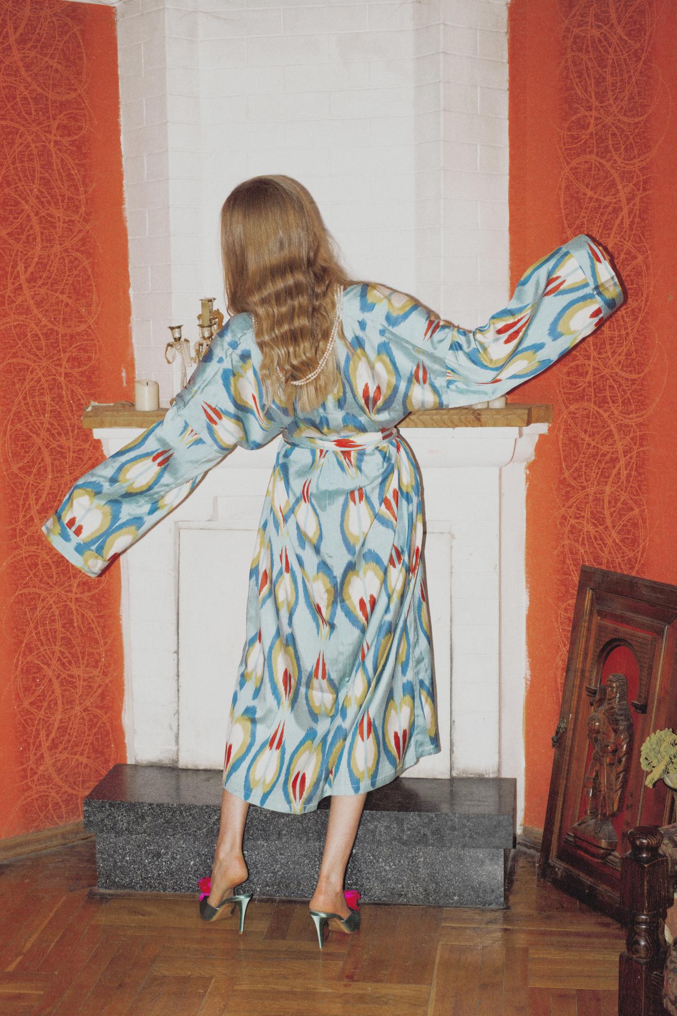 Шелковый кафтан BLUE SUNSET